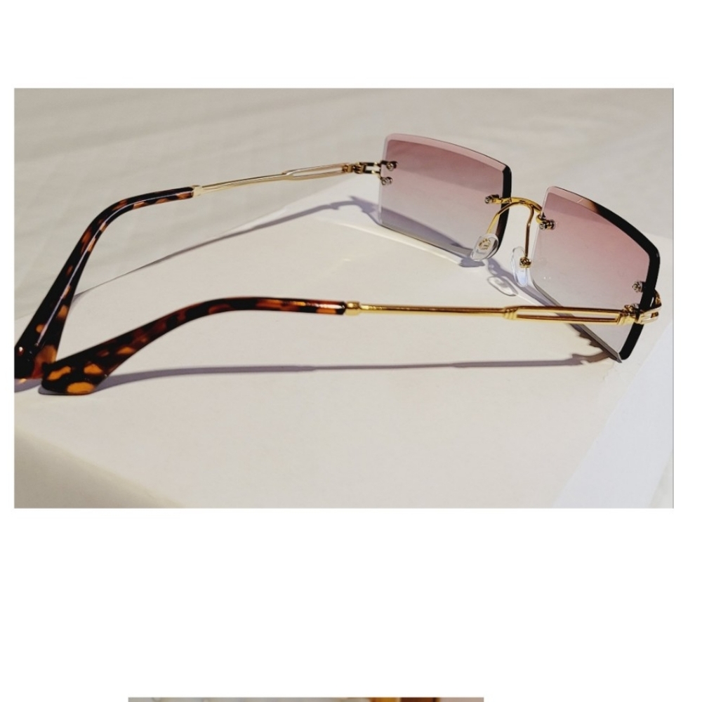 Rimless ombre pink sunglasses - Picture 7 of 11
